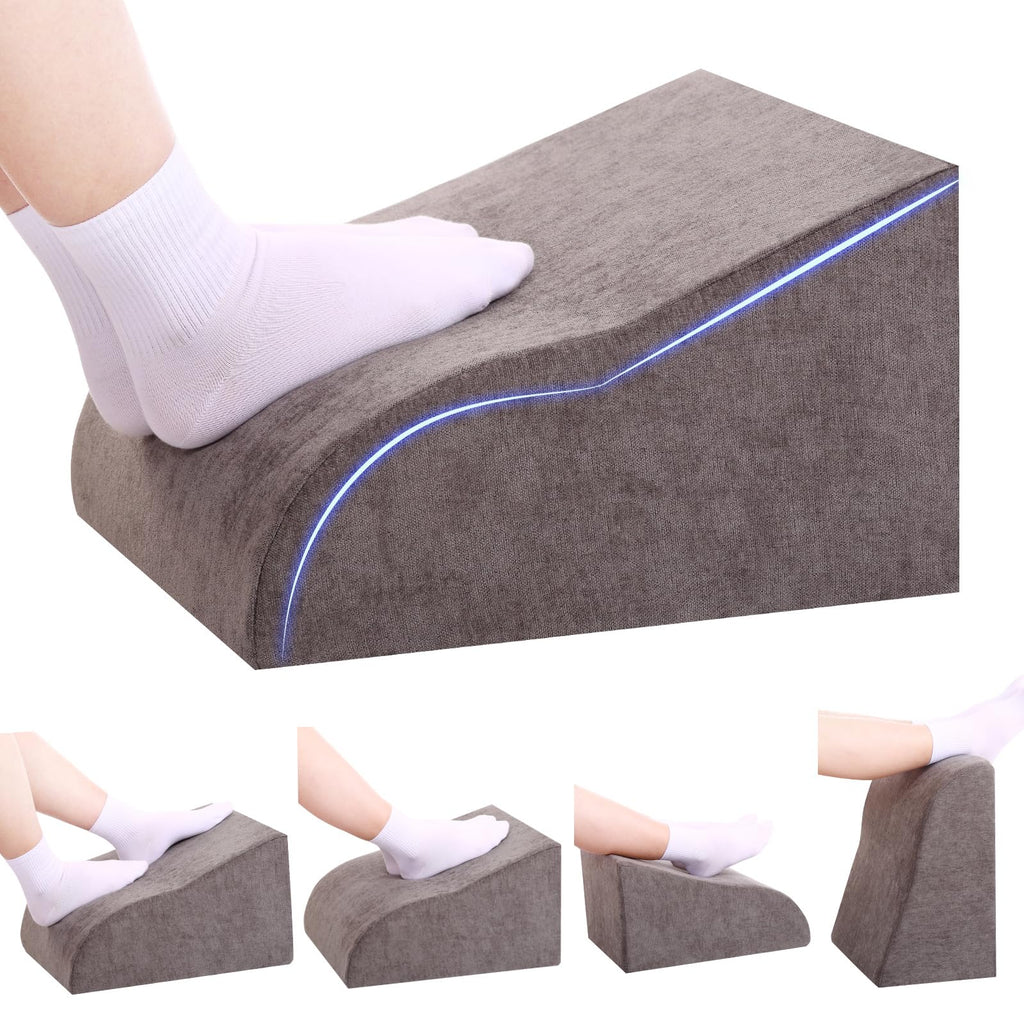 Foot Rest for Under Desk at Work, Ergonomic Under Desk Footrest with Washable Cover for Office, Home & Gaming Leg Elevation Pillow Dark Gray