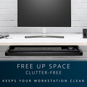 Keyboard Tray Under Desk, SmartFit Ergonomic Slide-Out Keyboard Drawer with Cable Management, Extra-Wide Height Adjustable Keyboard Holder, 24.5