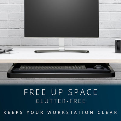 Keyboard Tray Under Desk, SmartFit Ergonomic Slide-Out Keyboard Drawer with Cable Management, Extra-Wide Height Adjustable Keyboard Holder, 24.5