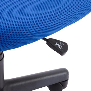 Low Back Office Chair, Breathable Mesh, Height Adjustable, Padded Seat, Rolling Wheels, Swivel, Blue, 21.25