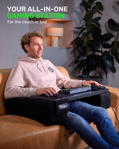 CYCON³ HORIZONLIGHT Bar, Ultimate Ergonomic USB-Hub Gaming Lap Desk for Couch and Bed, Large, Stable and Compatible with All Keyboards and Mouse/Mice, Laptops, PCs, PS4/5, Xbox