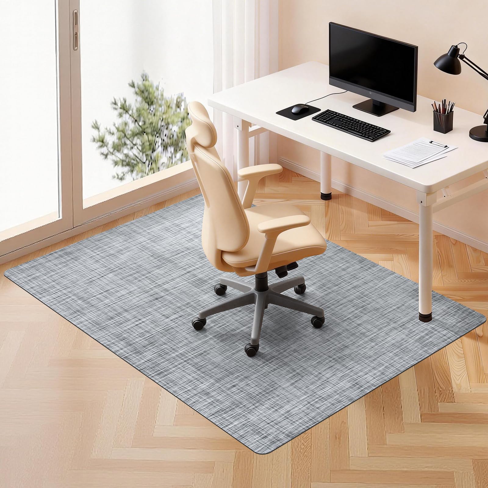 Office Chair Mat,40"x55" Anti-Slip Waterproof Hardwood Floor Chair Mat,Heavy Duty Floor Protector Rolling Chairs for Home Office(Grey)