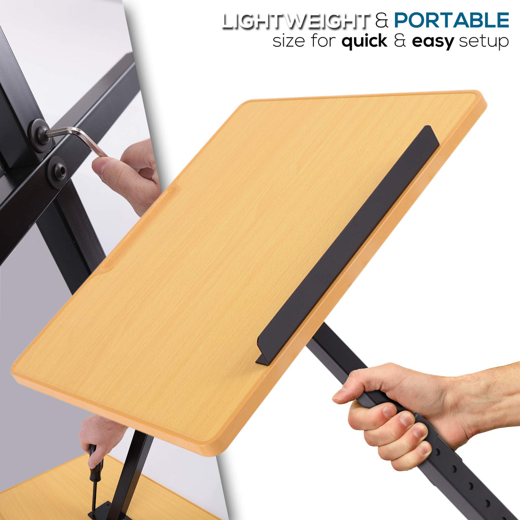 Portable Floor Lectern Podium Stand-Height Adjustable Steady Standing Design Teacher Speaker Lecture Classroom Presentation Stand, Laptop Computer Book Holder w/ Slanted Top Shelf PLCTND44,BLACK