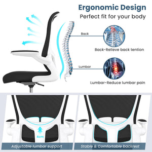 Drafting Chair, Tall Office Chair with Flip-up Armrests Executive Ergonomic Computer Standing Desk Chair, Office Drafting Chair with Lumbar Support and Adjustable Footrest Ring