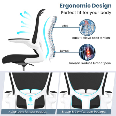 Drafting Chair, Tall Office Chair with Flip-up Armrests Executive Ergonomic Computer Standing Desk Chair, Office Drafting Chair with Lumbar Support and Adjustable Footrest Ring