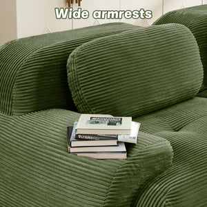 81.8 Inch Modular Sectional Sofa, Loveseat Cloud Couch with Deep Seat, Boneless Couch with Pillows for Living Room Apartment, Green