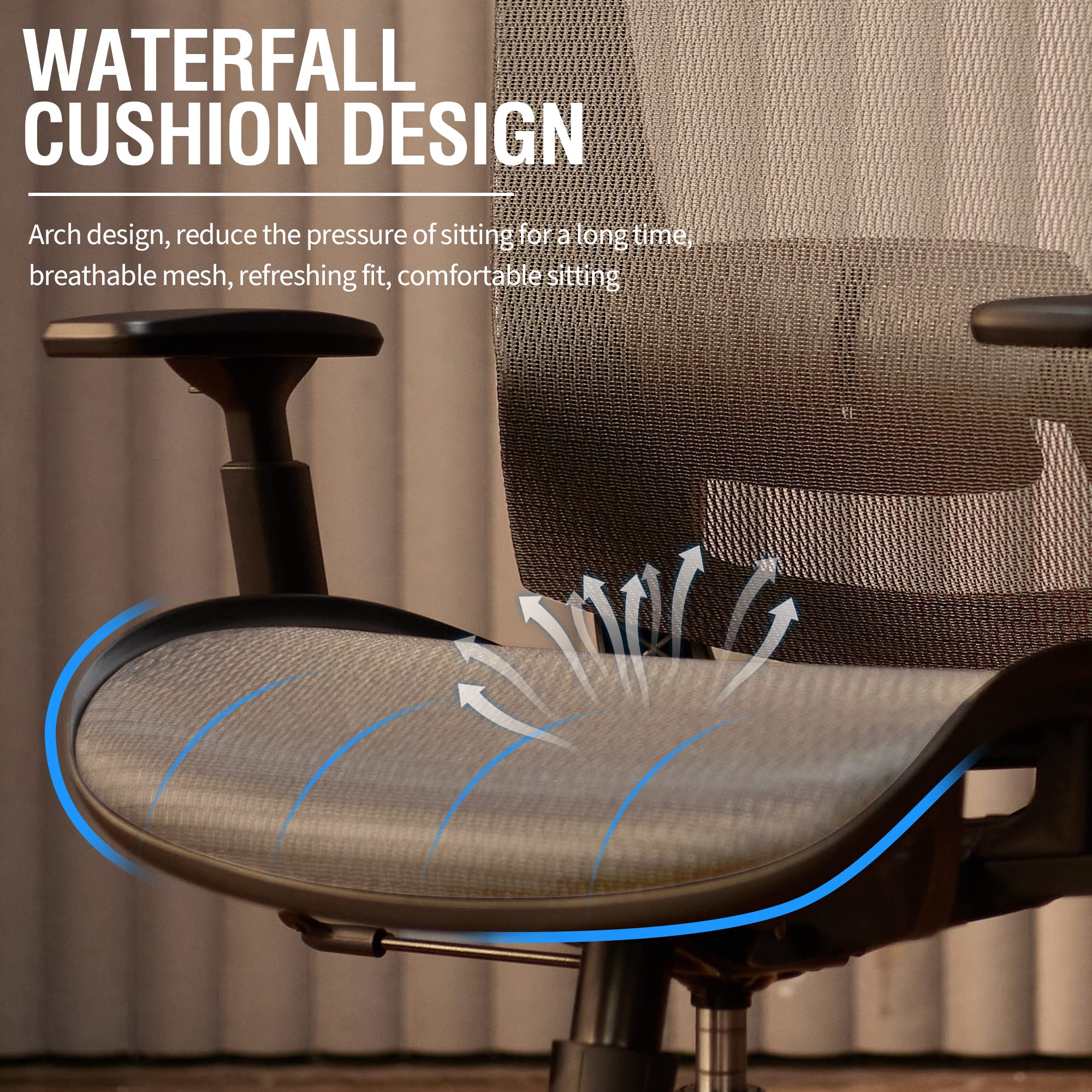 Ergonomic Office Chair | Mesh Computer Desk Chair with Lumbar Support & Adjustable Height