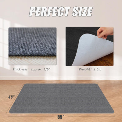Office Chair Mat for Hardwood Floor,Office Computer Gaming Chair Mat for Tile Floor,Large Floor Protector Rug,Anti-Slip,Easy to Clean,Grey(48