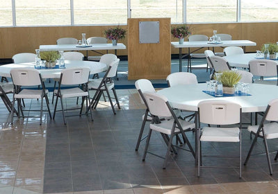42804 Commercial Grade Folding Chair, 4 Pack, White Granite