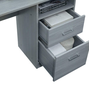 Functional L-Shaped Computer Desk with storage, L is ⁠59.5