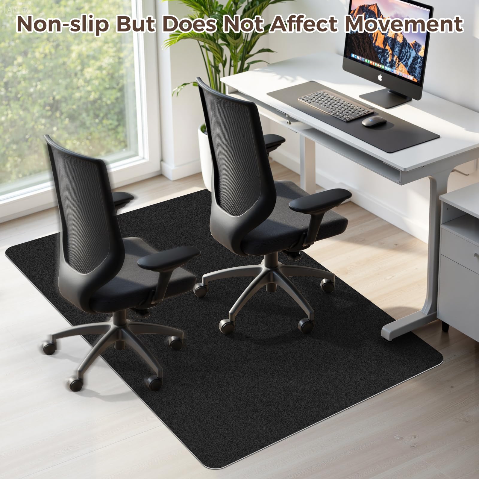 Office Chair Mat,Hard Floor Chair Mat Suitable for Hardwood and Tile Floors,Large Non-Slip Floor Protection Mat,Does Not Pill,Black(40"x55")