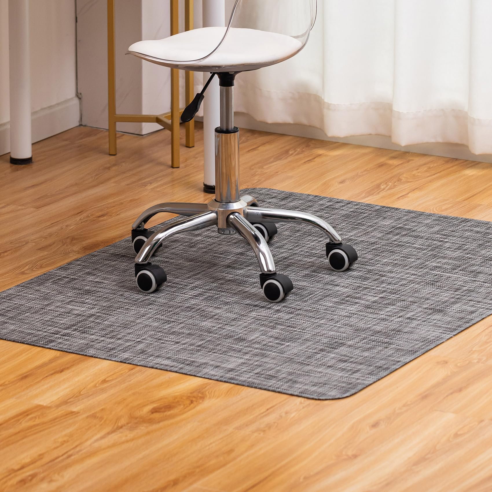 Office Chair Mat for Hardwood Floor Under Desk Computer Rolling Chair Mat for Wood/Tile Floor Non-Slip Heavy Duty Desk Rug PVC Plastic Hard Floor Protector 36