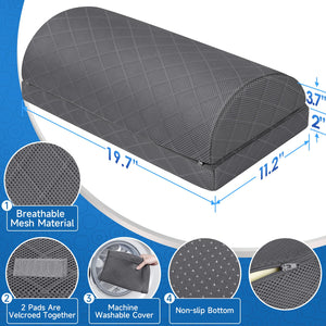 Foot Rest,Desk & Gaming Accessories,Foot Rest for Under Desk at Work,Comfortable Footrest with 2 Adjustable Heights & Removable Cover, Office Desk Accessories（Gray-20 in）
