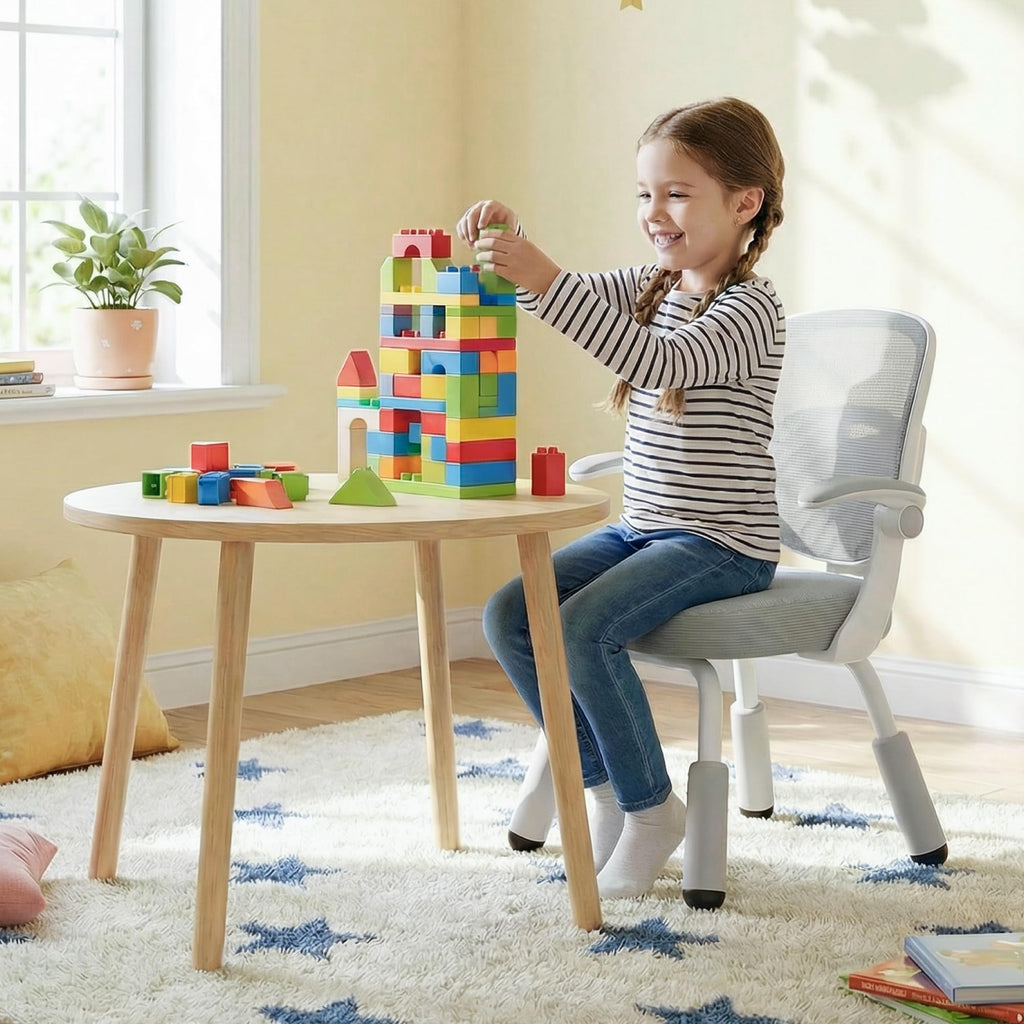 Kids Desk Chair, Kids Study Chair,Height-Adjustable with Back Support, Ergonomic Design, Multifunctional for Study, Work & Dining – Ideal for Boys & Girls' Bedrooms & Schools