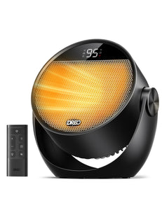 Space Heater 1500W, 60° Adjustable Tilt, 10.5ft/s Portable Electric Heaters for Indoor Use with Thermostat, 8 Safety Protections, 3 Modes, Remote, Quiet Desk Heater for Bedroom, Office, Black