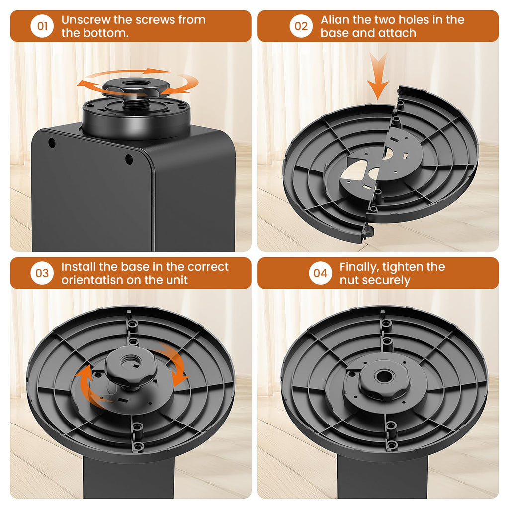 Tower Heaters for Indoor Use, 750W / 1500W Electric Fireplace Heater W / 3D Flame, Heater and Fan Combo 90° Oscillation, Child Lock & Eco Mode, 12h Timer, Remote Control, Home & Office