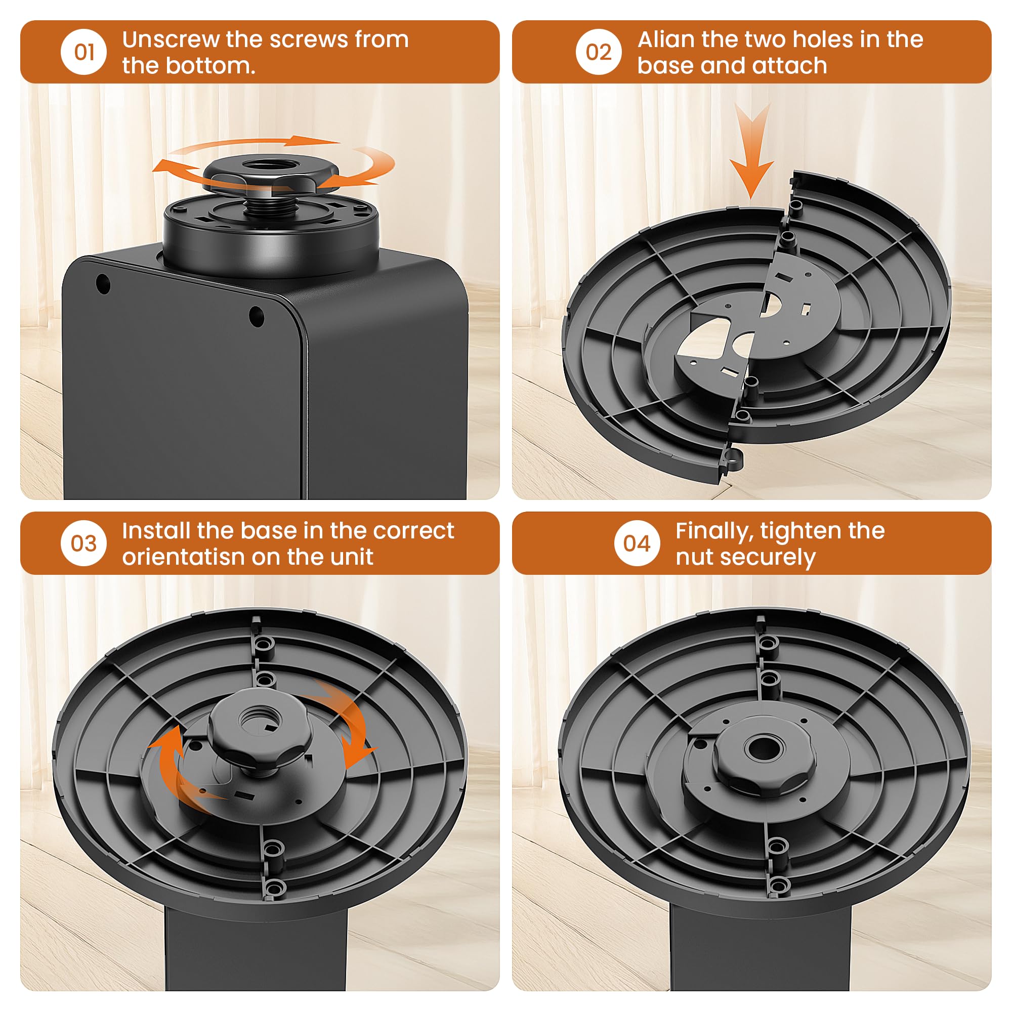 Tower Heaters for Indoor Use, 750W / 1500W Electric Fireplace Heater W / 3D Flame, Heater and Fan Combo 90° Oscillation, Child Lock & Eco Mode, 12h Timer, Remote Control, Home & Office