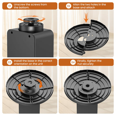 Tower Heaters for Indoor Use, 750W / 1500W Electric Fireplace Heater W / 3D Flame, Heater and Fan Combo 90° Oscillation, Child Lock & Eco Mode, 12h Timer, Remote Control, Home & Office