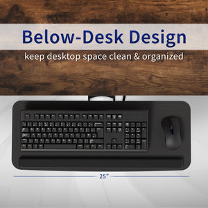 Adjustable Computer Keyboard & Mouse Platform Tray Ergonomic Under Table Desk Mount Drawer Underdesk Shelf (MOUNT-KB03B)