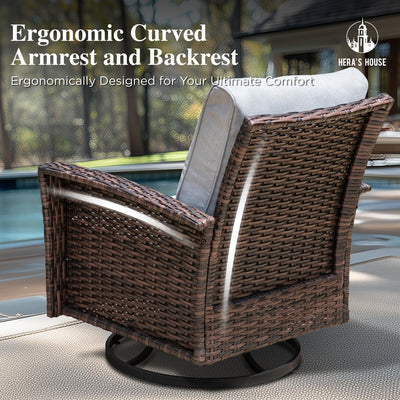 High Back Outdoor Swivel Chairs with 5.5