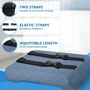 Lumbar Support Pillow for Office Chair Back Support Lumbar Pillow for Car, Gaming, Office Chair - Improve Sitting Posture & Back Pain Relief, Memory Foam, Adjustable Straps, Light Blue