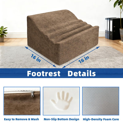 Foot Rest for Under Desk at Work, Non-Slip Office Foot Stool for Office Chair, Gaming Chair & Sofa, Leg Elevation Support for All-Day Comfort (Brown)