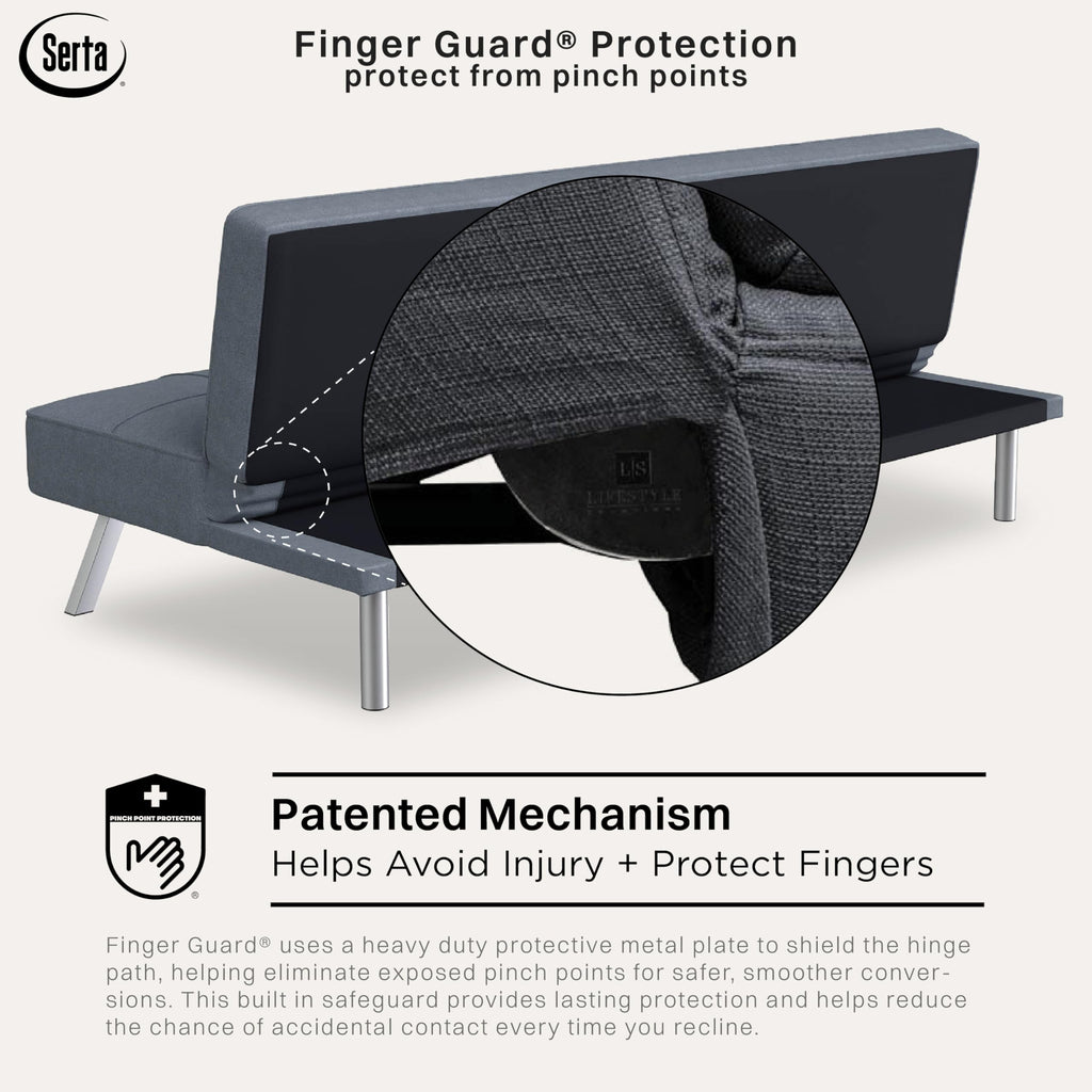 Rane Convertible Sofa Lounger Microfiber Light Grey Full