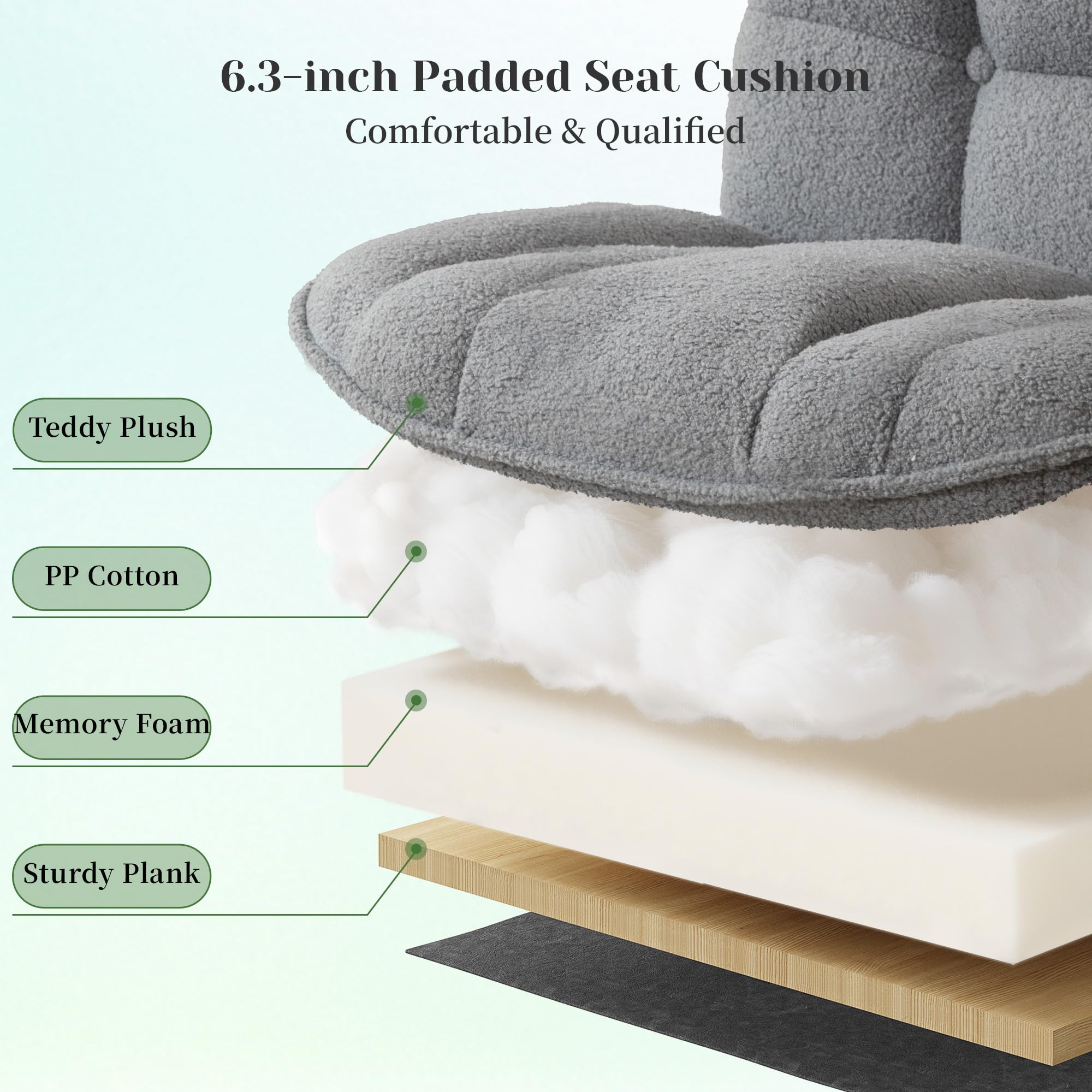 Cross Legged Office Chair with Foot Rest, 6.3