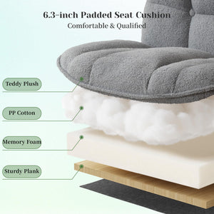 Cross Legged Office Chair with Foot Rest, 6.3
