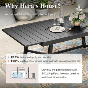 Extendable Patio Table and Chairs Set for 8, 9 Pieces Outdoor Dining Sets, 61