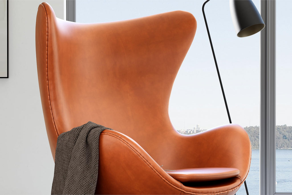 Swivel Armchair 35.4”, Italian Nappa 11000 Top Grain Leather, 360° Swivel, Mid-Century Modern Accent Chair for Living Room, Brown