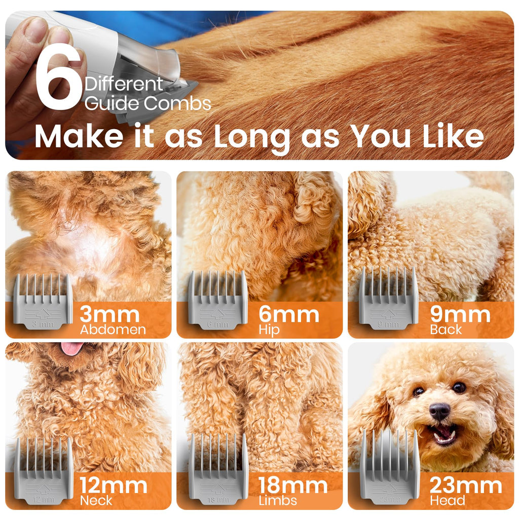 Dog Grooming Vacuum, Pet Grooming Vacuum with Clipper Nail Grinder, 1.5L Dust Cup Dog deshedding Brush with 7 Tools for Shedding Pet Hair, Home Cleaning(Blue)