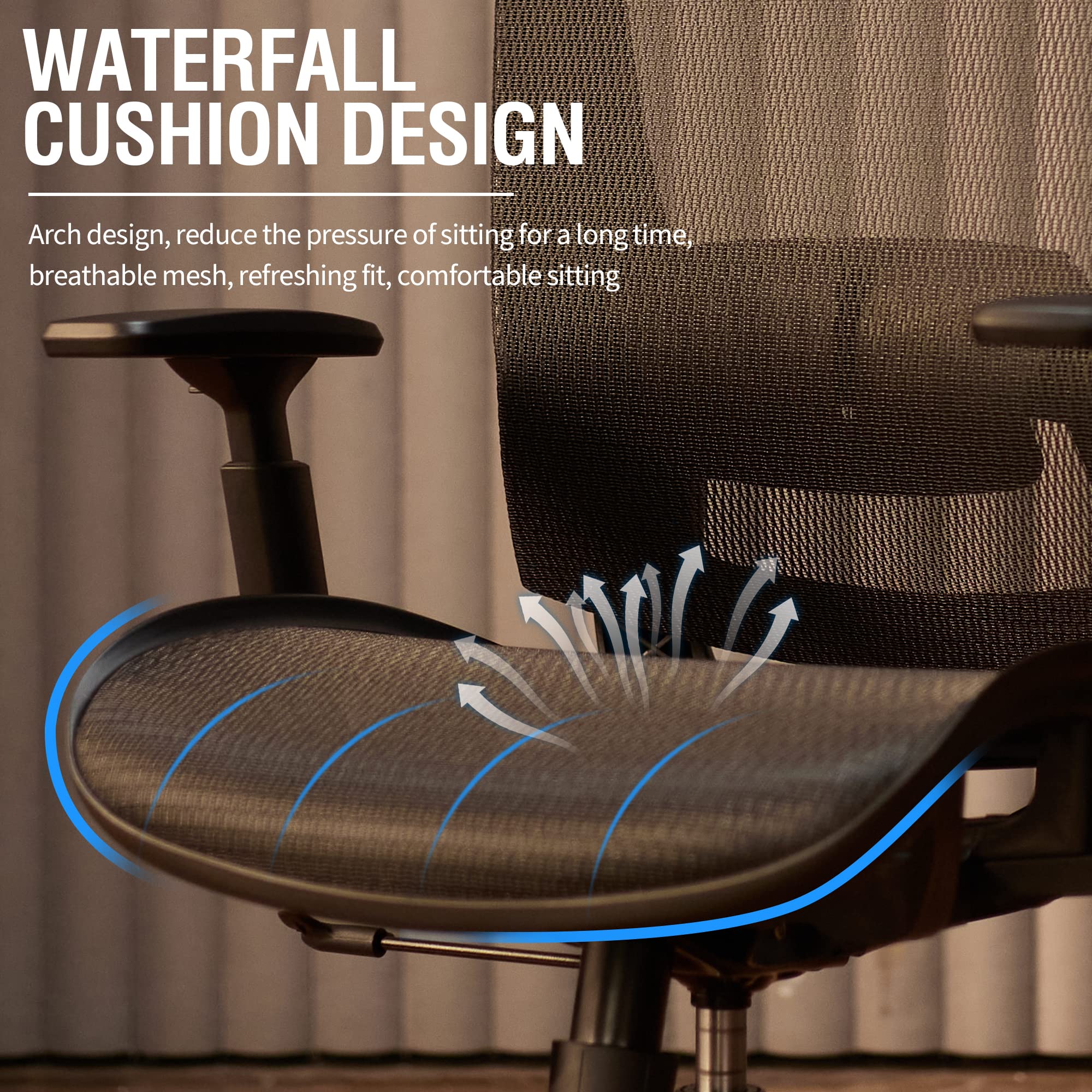 Ergonomic Office Chair | Black Mesh Computer Desk Chair with Lumbar Support & Adjustable Height
