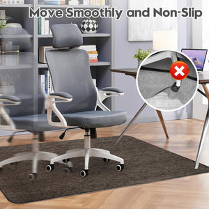 Office Chair Mat for Hardwood & Tile Floor,Computer Gaming Chair Mat for Rolling Chairs Non-Curve, Anti-Slip, Heavy Duty Floor Protector for Home Office,Dark Coffee (48