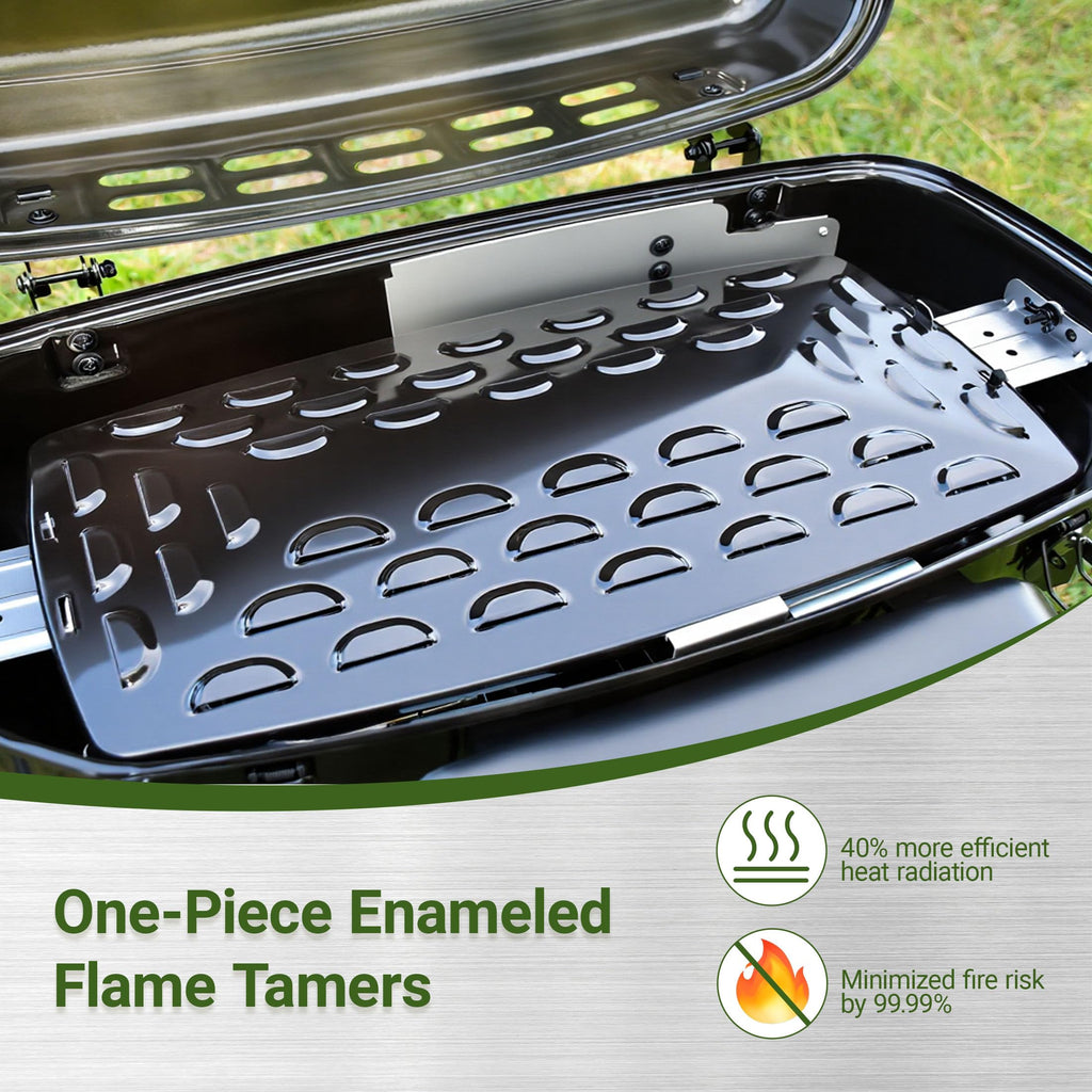 Propane Gas Grill, Portable Standup Grill with Folding Cart & Push-Button Ignition, Ideal for Camping, Tailgating, BBQ, Backyard, Patio & More