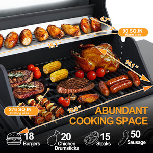 39000 BTU Output Propane Gas Grill with Side Burner and 3 Main Burners - Double-layer Stainless Steel Lid, Cast Iron Grids, Easy-Clean Grease Management & Even Heat Distribution for Perfect BBQs