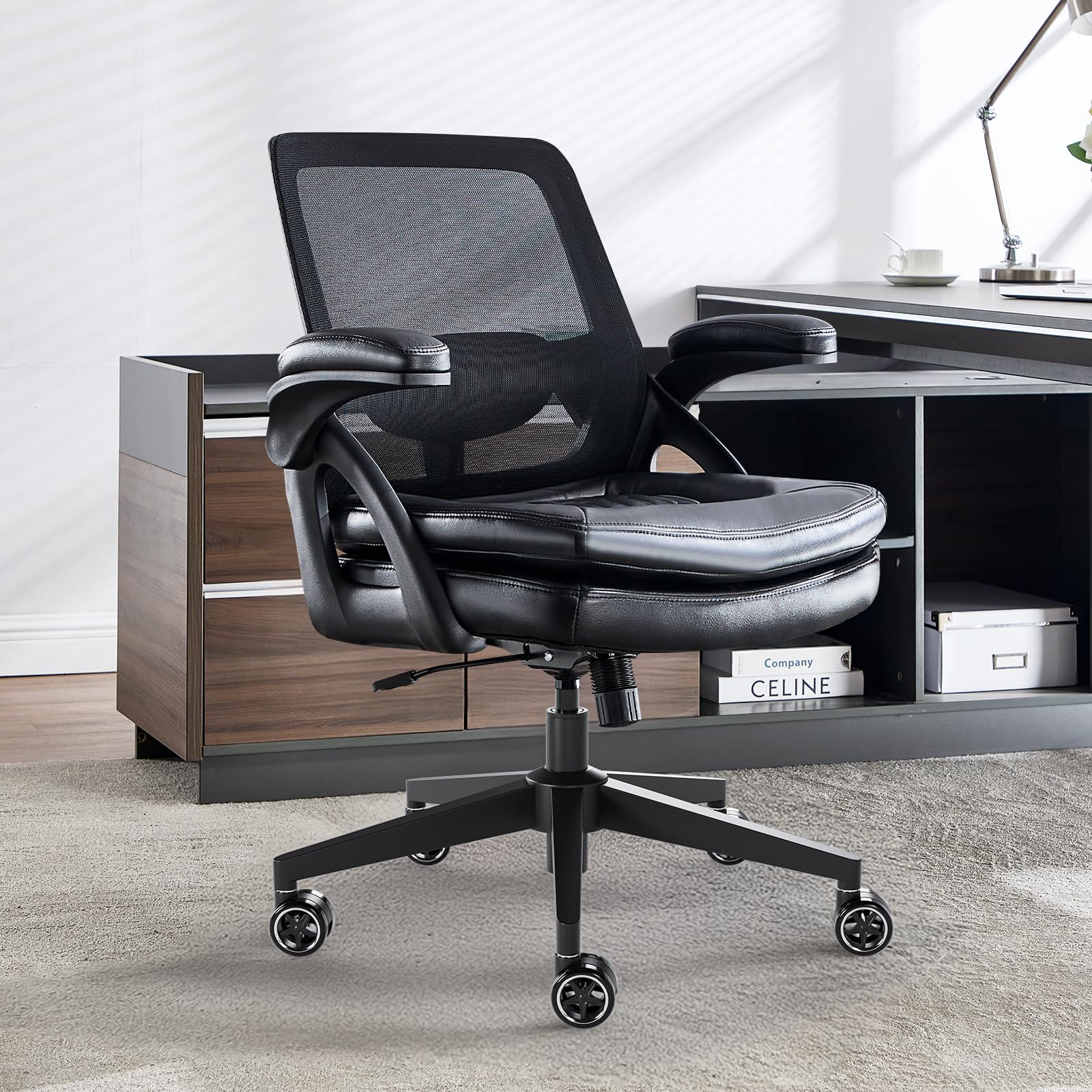 Big and Tall Office Chair, 500lbs Heavy Duty Ergonomic Mesh, Black