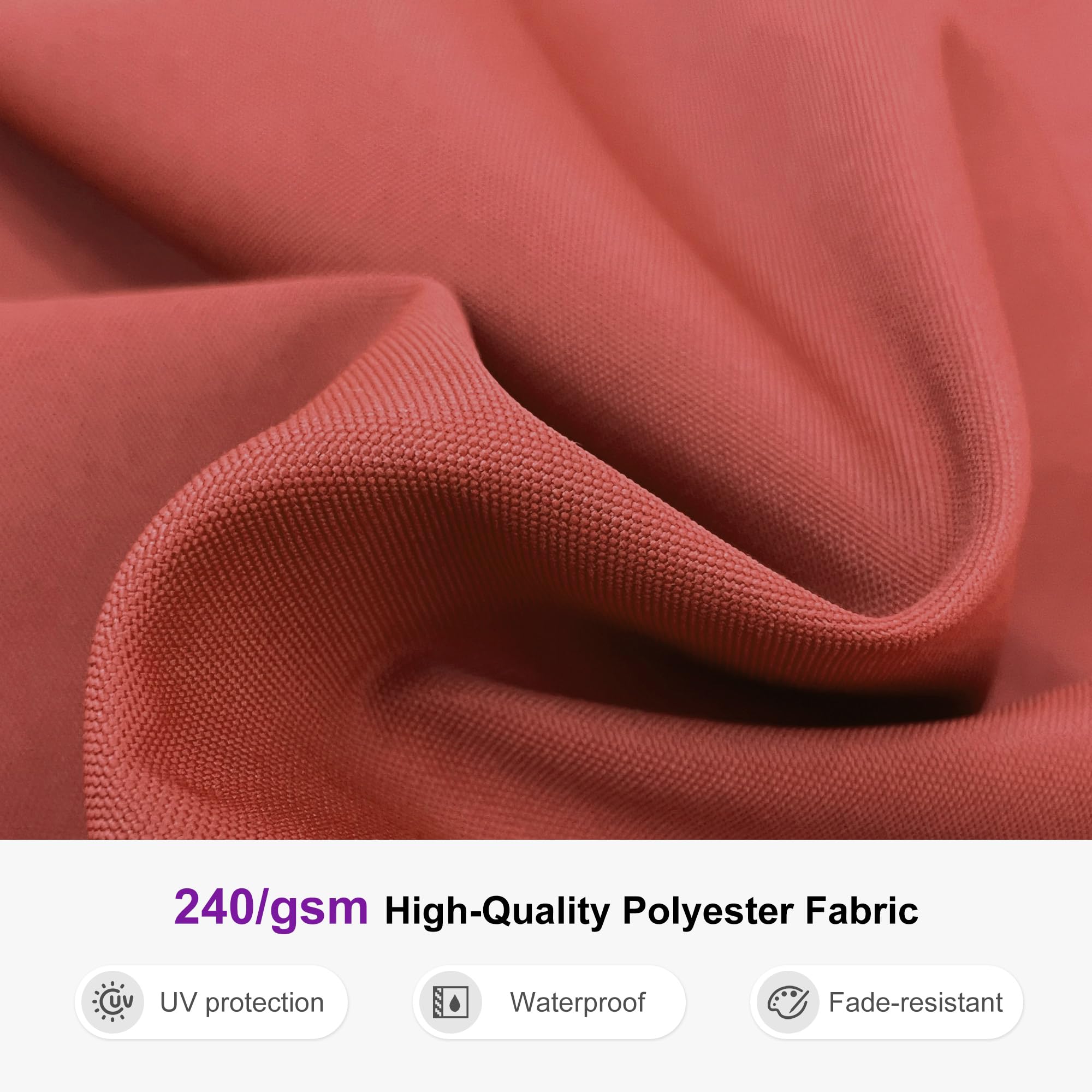 9ft Patio Umbrella Outdoor Square Umbrellas Large Cantilever Umbrella Windproof Offset Umbrellas Heavy Duty Sun Umbrella for Garden Deck Pool Patio, Brick Red