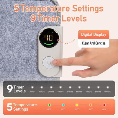 Under Desk Warmer Portable Space Heater, Leg Warmer Foot Warmer for Office & Home, Whisper Heat Foldable Energy Efficient With Thermostat Timer Auto Shut Off