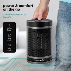 Smart Space Heater – 1500W Indoor Electric Heater with Thermostat, Remote Control, 12-Hour Timer, Wi-Fi Enabled PTC Ceramic Heating for Home and Office, Gray (5.9