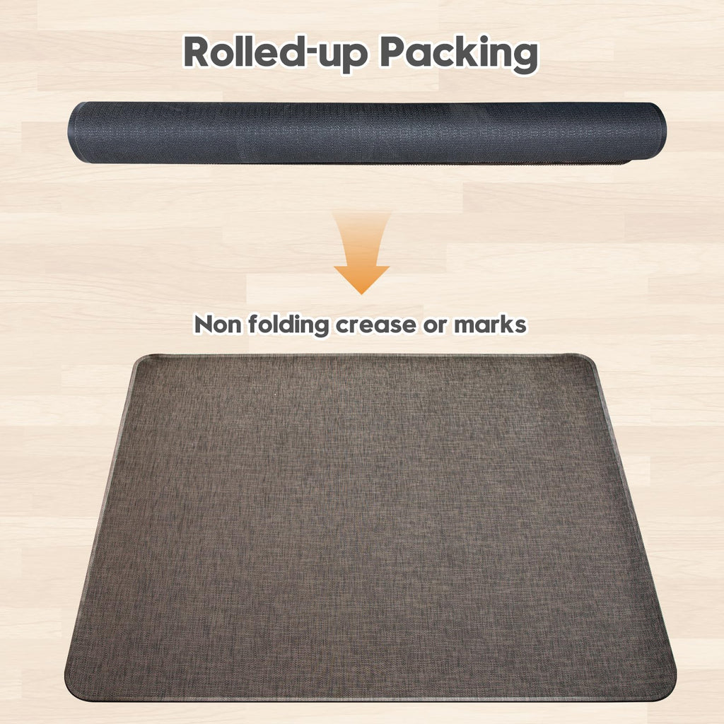 Office Chair Mat for Hardwood & Tile Floor,Computer Gaming Chair Mat for Rolling Chairs Non-Curve, Anti-Slip, Heavy Duty Floor Protector for Home Office,Dark Coffee (48" x 55")