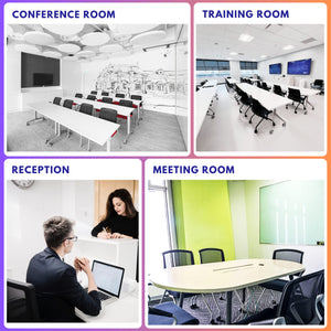 4 Pack Stackable & Foldable Conference Room Chairs with Lumbar Support, Armrest - Ergonomic Mesh Bouncing Back for Office Meeting, Conference, Reception and Training Room Chair