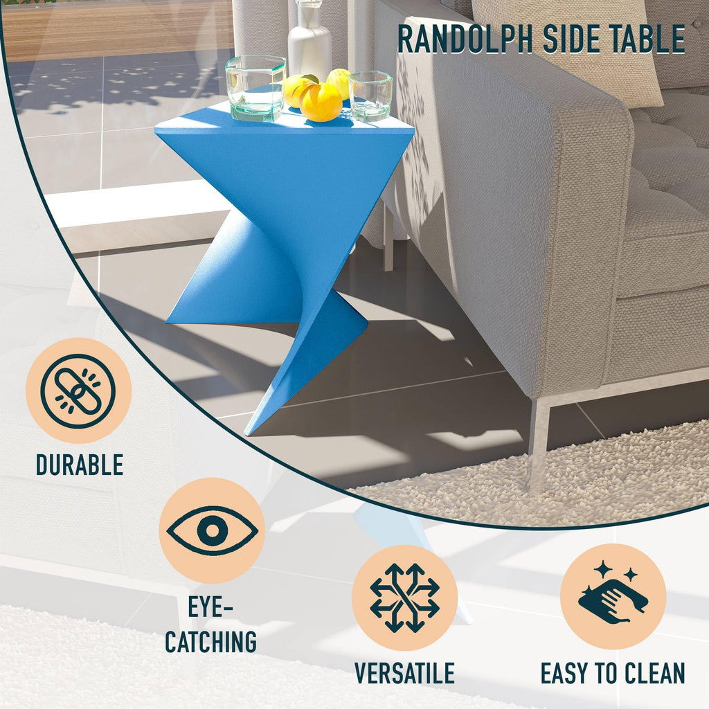 Modern Blue Accent End Table - Stylish Vanity Side Table for Bedroom, Living Room, or Office
