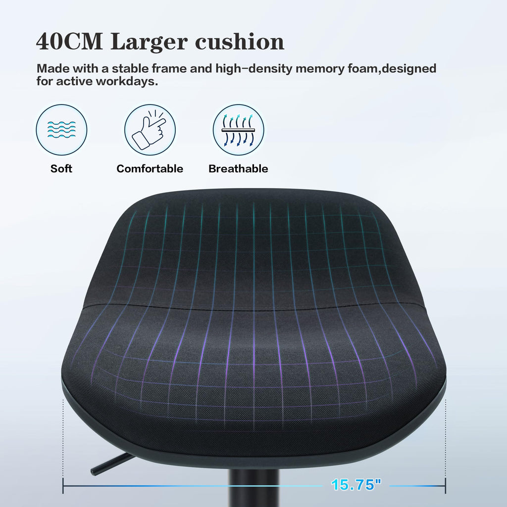 Standing Desk Stool, Height Adjustable Standing Desk Chair, Ergonomic Sit Stand Stool with Footrest, 360° Swivel Leaning Stools for Office Home (Black)