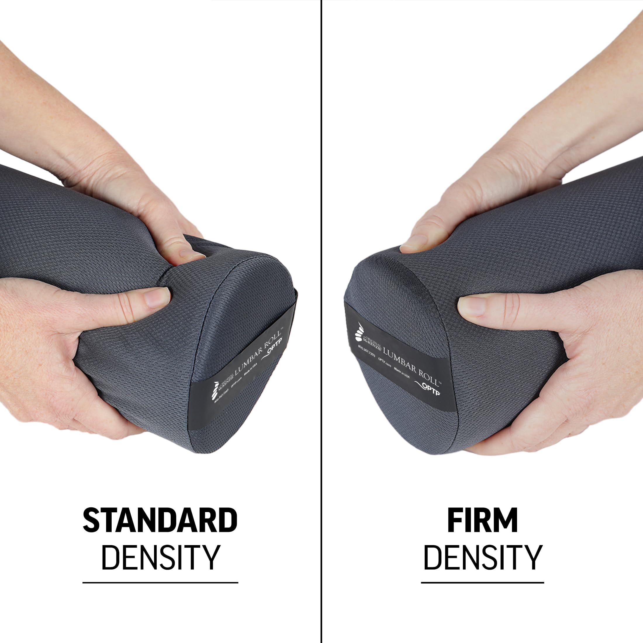 The Original McKenzie Lumbar Roll – USA-Made Low Back Lumbar Support for Office Chair & Car Seat Back Support Cushion. The Preferred Lumbar Pillow by Physical Therapists - Standard Density