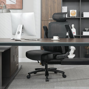 500lbs Big and Tall Office Chair, Large Heavy Duty Executive Computer Chair with 5D Flip Arms,Ergonomic Mesh High Back Desk Chair with Adjustable Lumbar Support 3D Headrest,Thick Spring Cushion