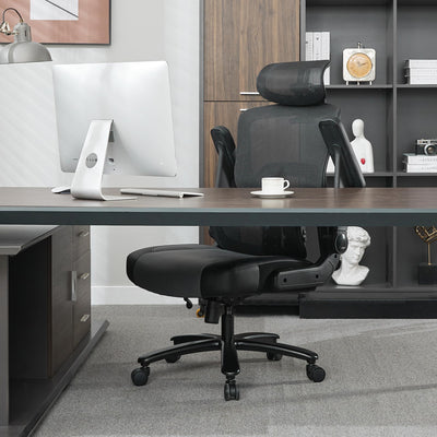500lbs Big and Tall Office Chair, Large Heavy Duty Executive Computer Chair with 5D Flip Arms,Ergonomic Mesh High Back Desk Chair with Adjustable Lumbar Support 3D Headrest,Thick Spring Cushion