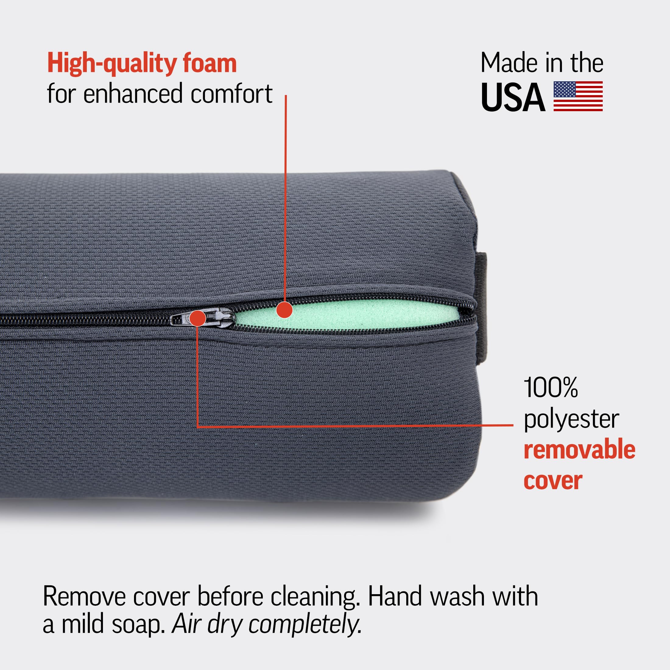 The Original McKenzie Lumbar Roll – USA-Made Low Back Lumbar Support for Office Chair & Car Seat Back Support Cushion. The Preferred Lumbar Pillow by Physical Therapists - Firm Density