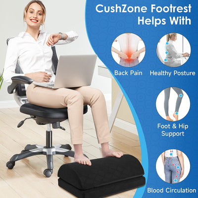 Foot Rest,Desk & Gaming Accessories,Foot Rest for Under Desk at Work,Comfortable Footrest with 2 Adjustable Heights & Removable Cover, Office Desk Accessories（Black-20 in）
