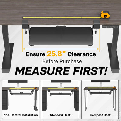 KMT01 Under Desk Keyboard Tray, Pull-Out Keyboard & Mouse Platform with C-Clamp, 25.6 x 11.8 in Space-Saving Ergonomic Slide-Out Drawer, Black
